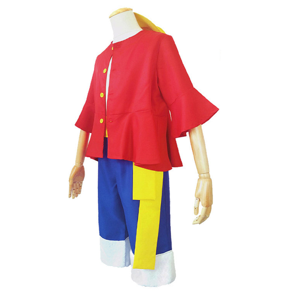 One Piece Kinder Luffy-Cosplay-Kostüm Halloween Karneval  Partys
