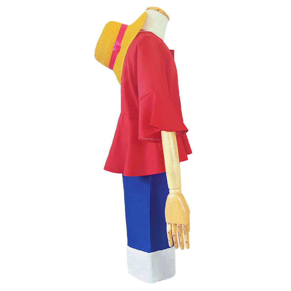 One Piece Kinder Luffy-Cosplay-Kostüm Halloween Karneval  Partys