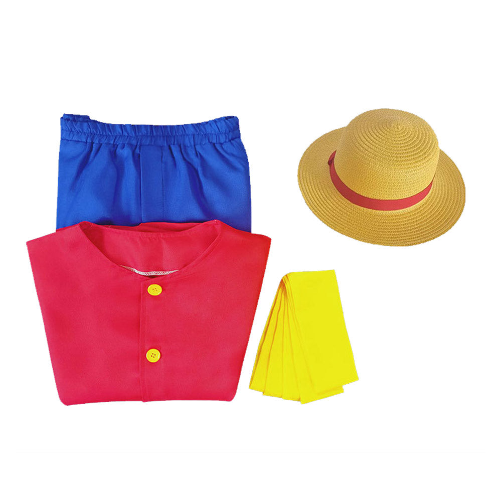 One Piece Kinder Luffy-Cosplay-Kostüm Halloween Karneval  Partys