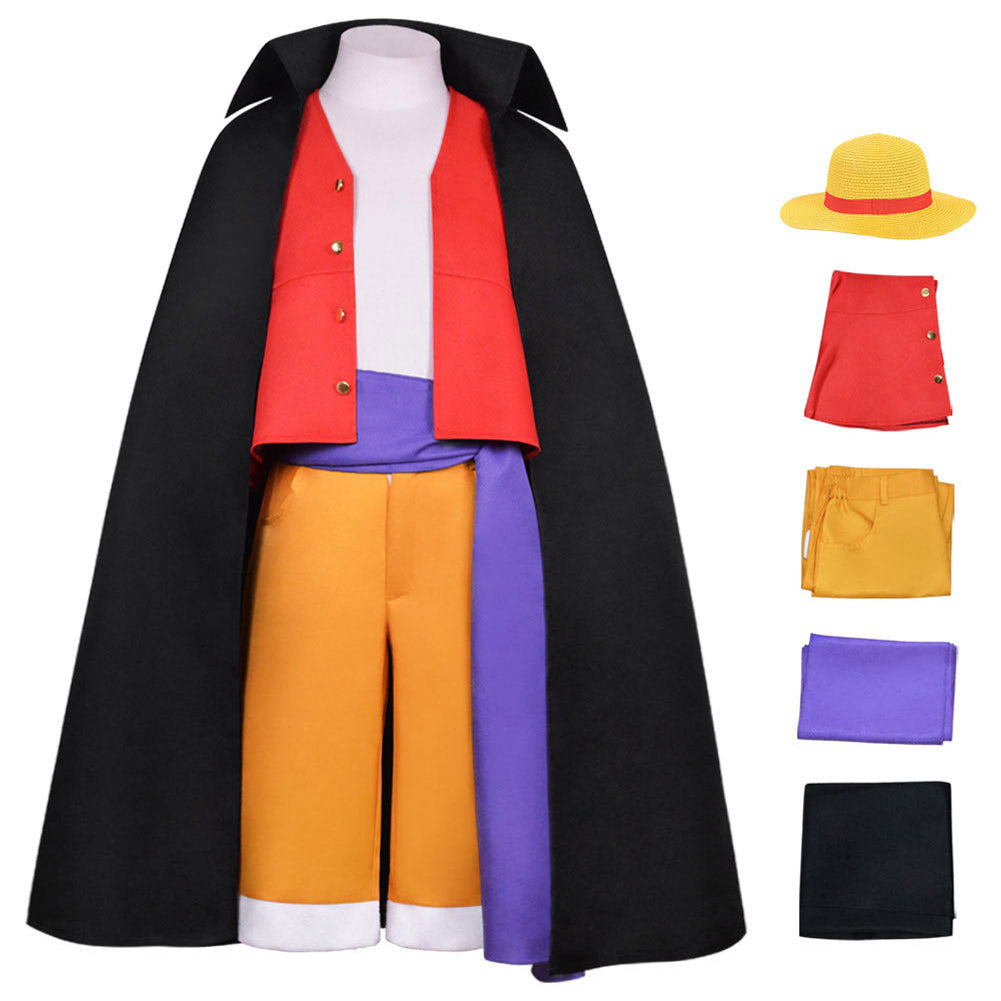One Piece Kinder rot Luffy Cosplay Kostüm Halloween Karneval und Partys