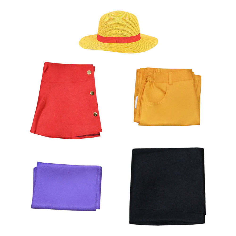 One Piece Kinder rot Luffy Cosplay Kostüm Halloween Karneval und Partys
