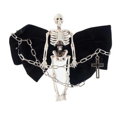 Punk Gothic Totenkopf Skelett Schleife Haarspange Halloween Karneval Kostüm Zubehör