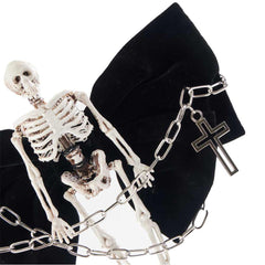 Punk Gothic Totenkopf Skelett Schleife Haarspange Halloween Karneval Kostüm Zubehör