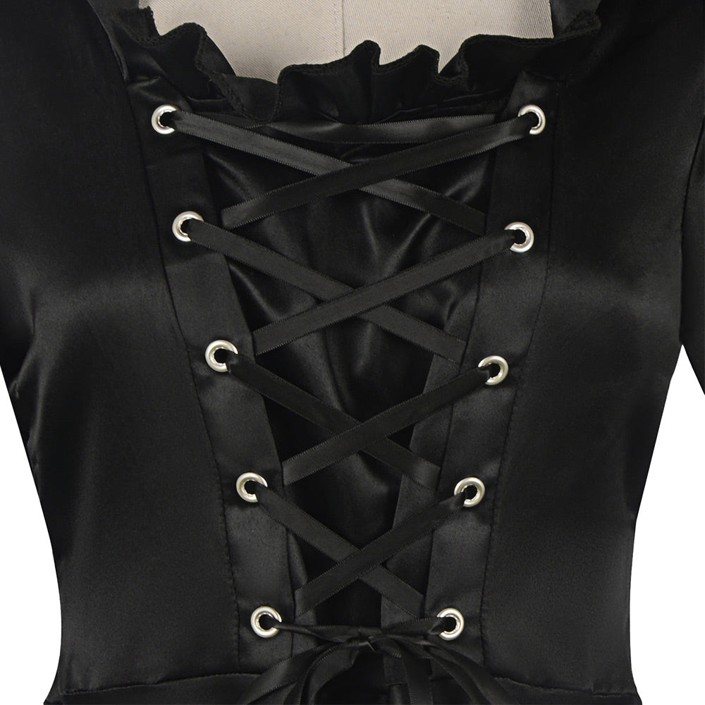 Retro Gothic Kleider Damen Mittelalterliches Kleid 