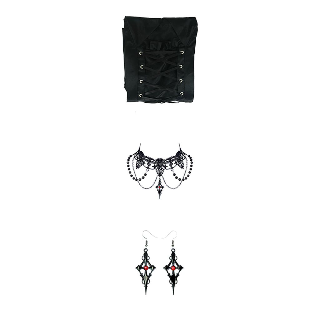 Retro Gothic Kleider Damen Mittelalterliches Kleid 