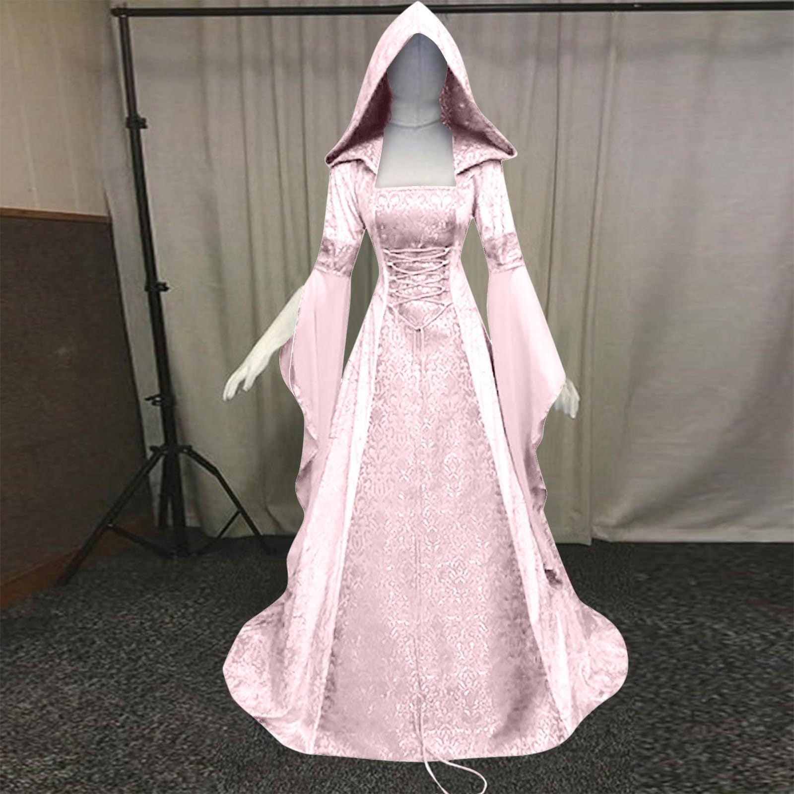 Damen Mittelalter Kleid Langarm Gothic Viktorianischen Königin Mittelalterkleid Kostüm Renaissance Kleid