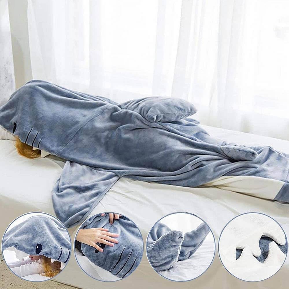 hai schlafsack nähen Hai-Decke Hoodie Erwachsene, tragbare Hai-Decke, Hai-Schlafsack, weich – daskarnevalkostuem