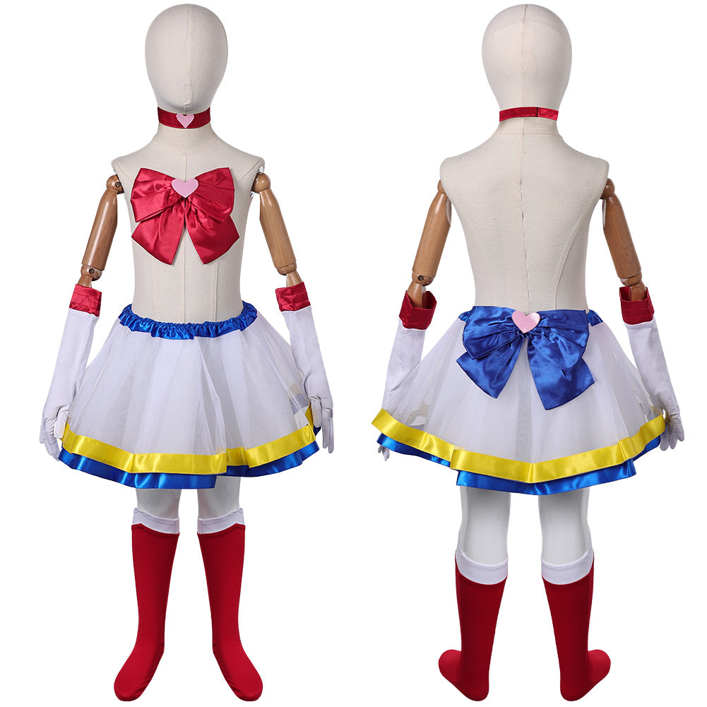 Sailor Moon Kinder Mädchen Kleine Prinzessin Kleid Cosplay Kostüm Kostüme Halloween Karneval Anzug