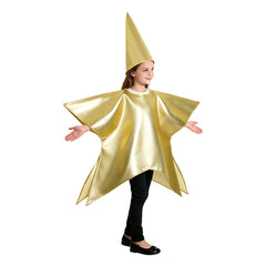 Schaum Kostüm 3–8 Jahre Goldener Fünfzackiger Sternanzug für Jungen & Mädchen Bühnenkostüm, Karneval, Festival Xmas Kinderstar