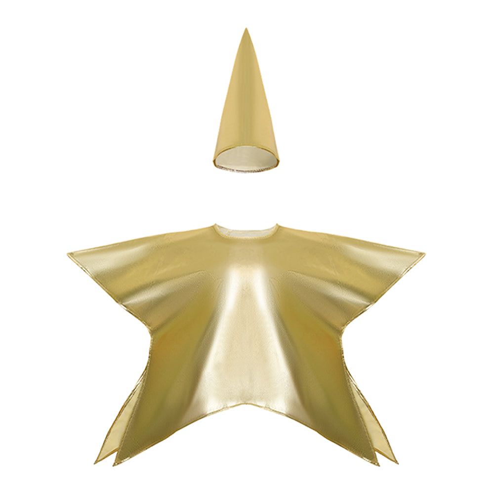 Schaum Kostüm 3–8 Jahre Goldener Fünfzackiger Sternanzug für Jungen & Mädchen Bühnenkostüm, Karneval, Festival Xmas Kinderstar