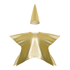 Schaum Kostüm 3–8 Jahre Goldener Fünfzackiger Sternanzug für Jungen & Mädchen Bühnenkostüm, Karneval, Festival Xmas Kinderstar