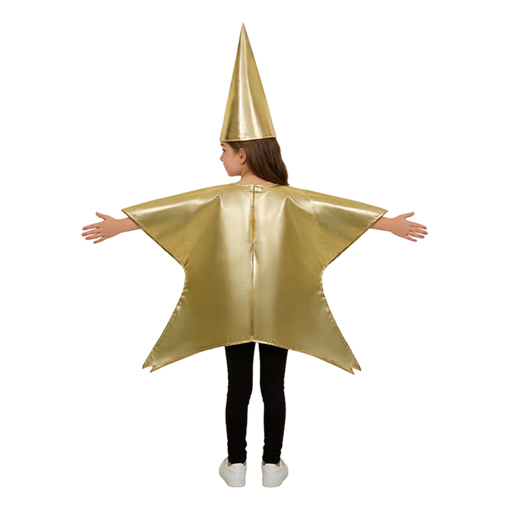 Schaum Kostüm 3–8 Jahre Goldener Fünfzackiger Sternanzug für Jungen & Mädchen Bühnenkostüm, Karneval, Festival Xmas Kinderstar