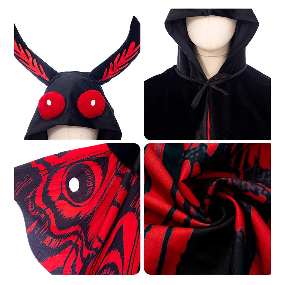 Schmetterlinge Robe Damen rot Umhang mit Kapuze Halloween Karenval Mottoparty Cosplay