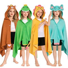 Kinder Strandtuch mit Kapuze: Dinosaurier, Capybara, Löwe, Elefant Tierkostüm Sommer Robe