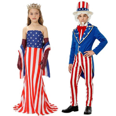 Kinder Uncle Sam Karneval Outfit – Amerikanischer Stil Halloween Karneval Outfit Cosplay Kostüm