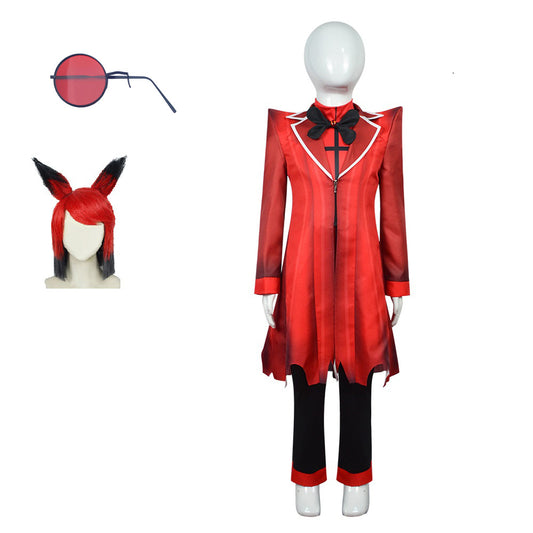 Kinder Hazbin Hotel Alastor Cosplay Kostüm Outfits Halloween Karneval Anzug