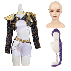 Huntrix Kinder Mädchen Rumi Kpop Demon Hunters Cosplay Kostüm Halloween Karneval Party Anzug