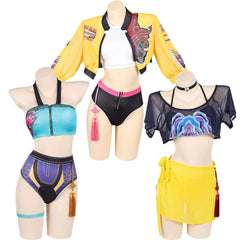 Damen Huntrix Kpop Demon Hunters Rumi Mira Zoey Bademode Cosplay Outfits