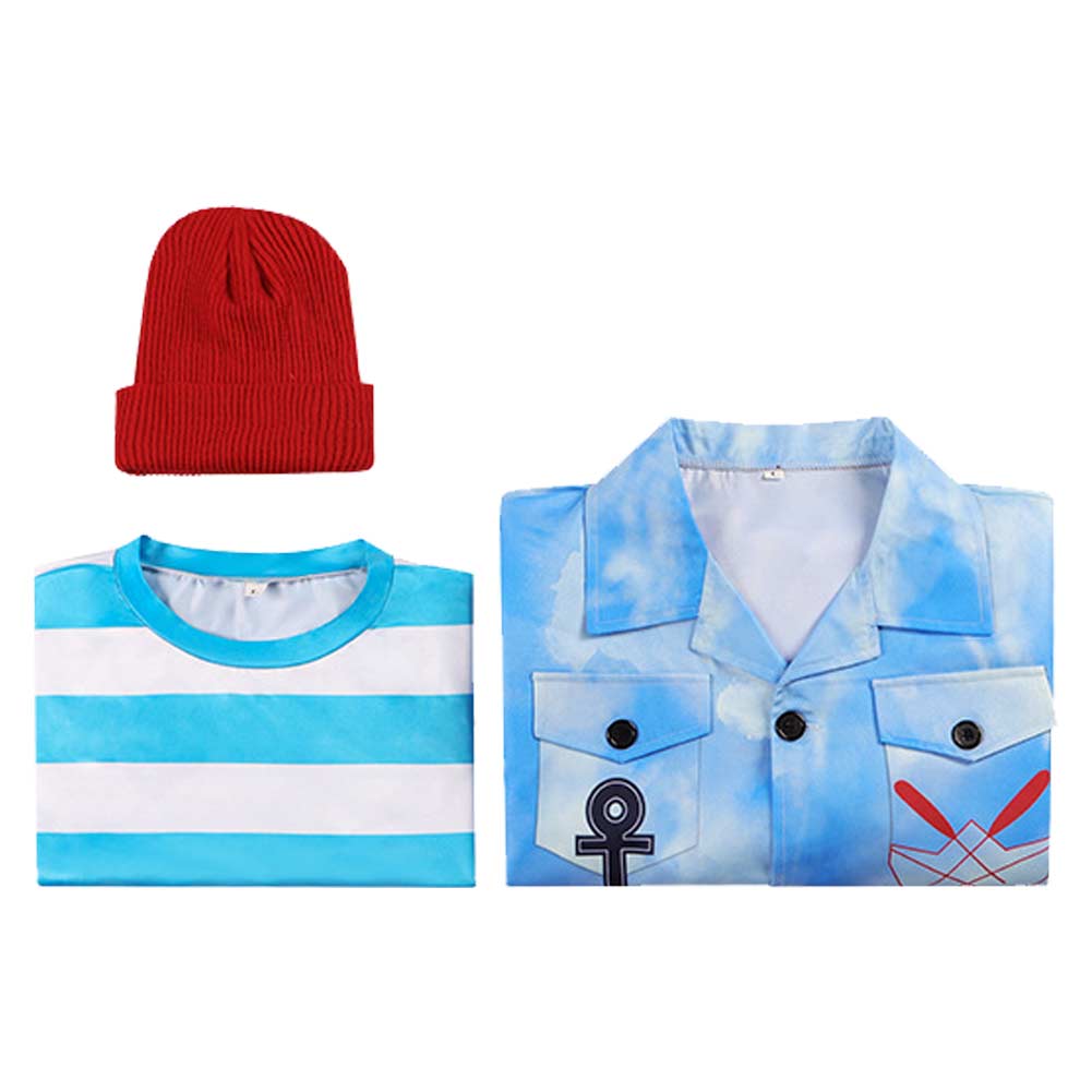 Squirmy blau Kostüm Set Descendants: Wicked Wonderland Squirmy blau Cosplay Outfit