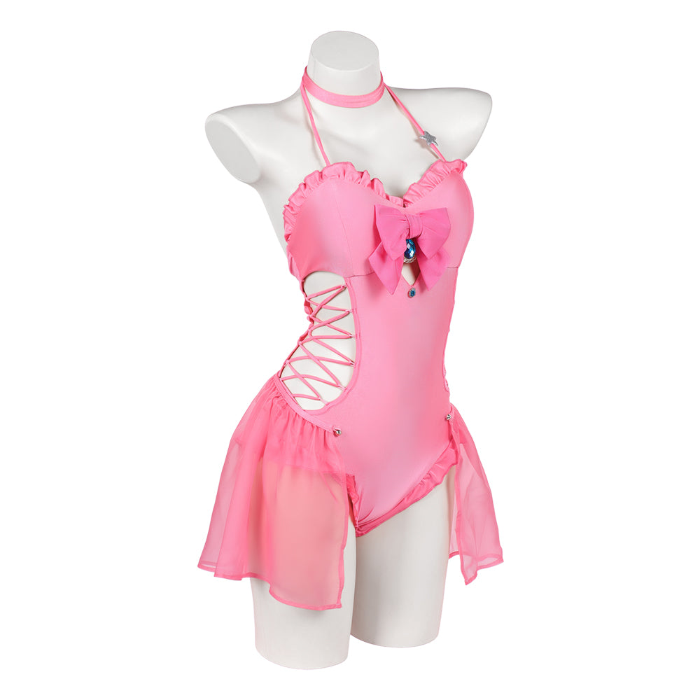 Super Mario Damen Badeanzug Cosplay-Kostüm für Halloween, Karneval oder Partys Prinzessin Peach