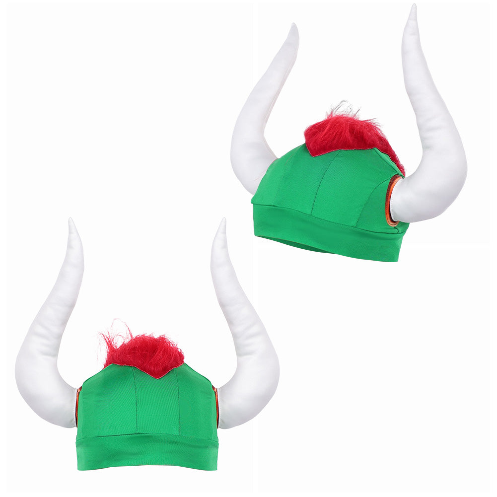 Super Mario Erwachsene Cosplay Bowser grün Hut Halloween Karnevalskostüm Accessoires