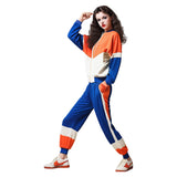 unisex Erwachsene 80er Cosplay Kostüm Outfits Halloween Karneval Anzug farblich Sportbekleidung