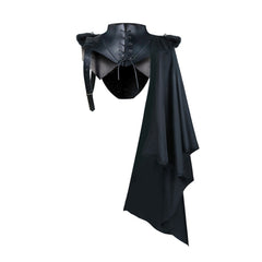 unisex Erwachsene Mittelalterlicher Halloween Stehkragen gebundener Schal Umhang mit Hut