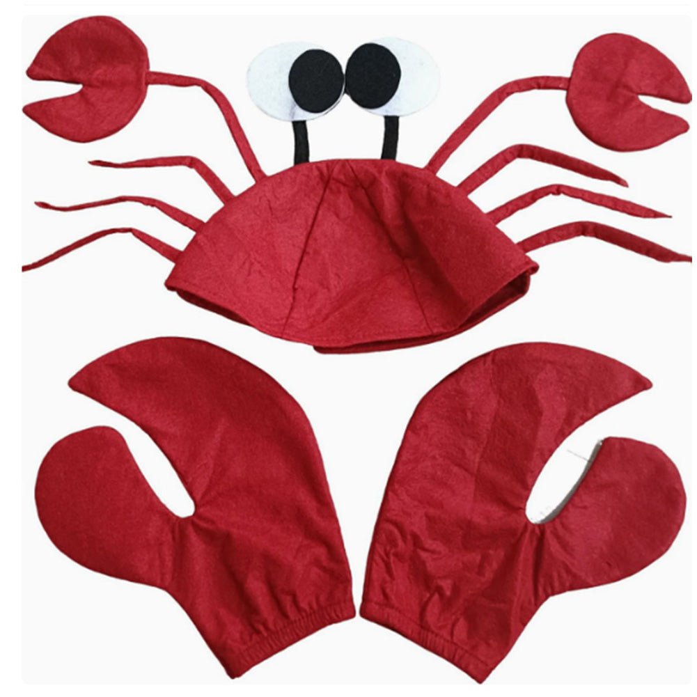 Unisex Erwachsene rot Krabbe Hut Cosplay-Kopfbedeckung, Halloween, Karneval, Kostümzubehör