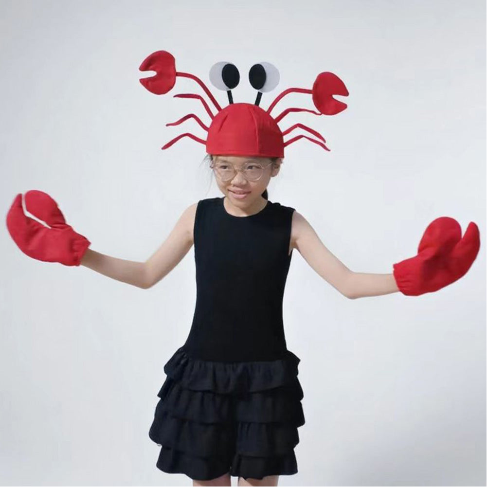 Unisex Erwachsene rot Krabbe Hut Cosplay-Kopfbedeckung, Halloween, Karneval, Kostümzubehör