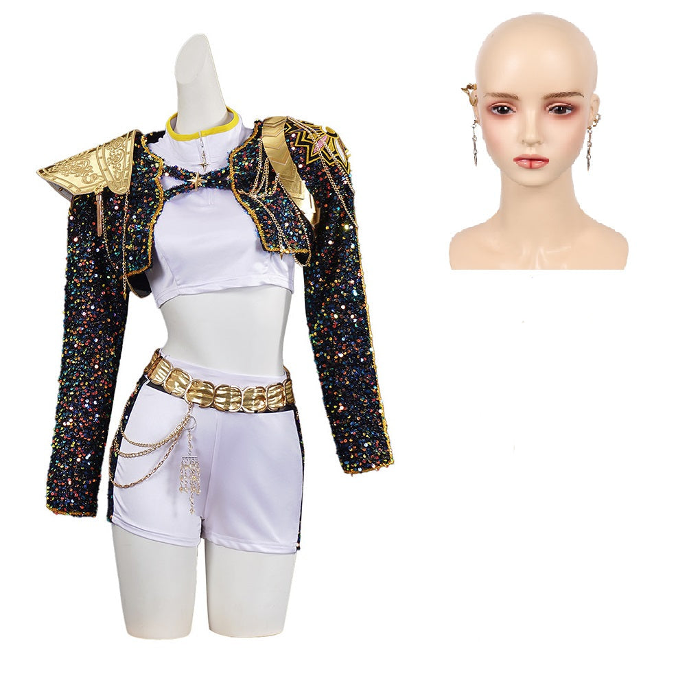 Kinder Mädchen Rumi Cosplay Kostüm Halloween Karneval Party Anzug