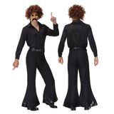 Erwachsene Damen Herren Retro 60er/70er Jahre Hippie Kostüm Männer Halloween Party Disco Cosplay Fasching Kostüm