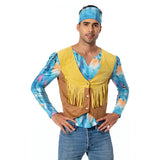 Erwachsene 70er Hippie Cosplay Kostüm Retro Disco Outfits Halloween Karneval Set