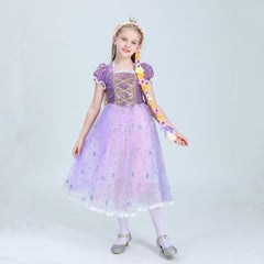 Mädchen Halloween Rapunzel Cosplay Kostüm für Kinder Tütukleid