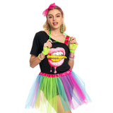 7Stück/Set 80S Damen Retro Party Cosplay Kostüm Outfits Halloween Karneval Anzug