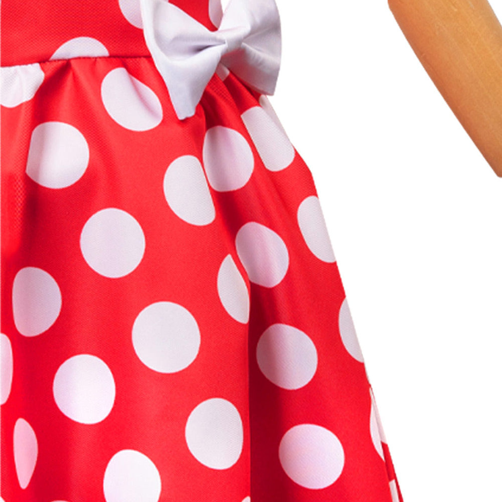 Kinder Mädchen Polka dots Cosplay Kostüm Outfits Halloween Karneval Party Anzug Kleid