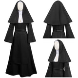 Damen Die Nonne Cosplay Kostüm Outfits Halloween Karneval Anzug Cosplay Halloween