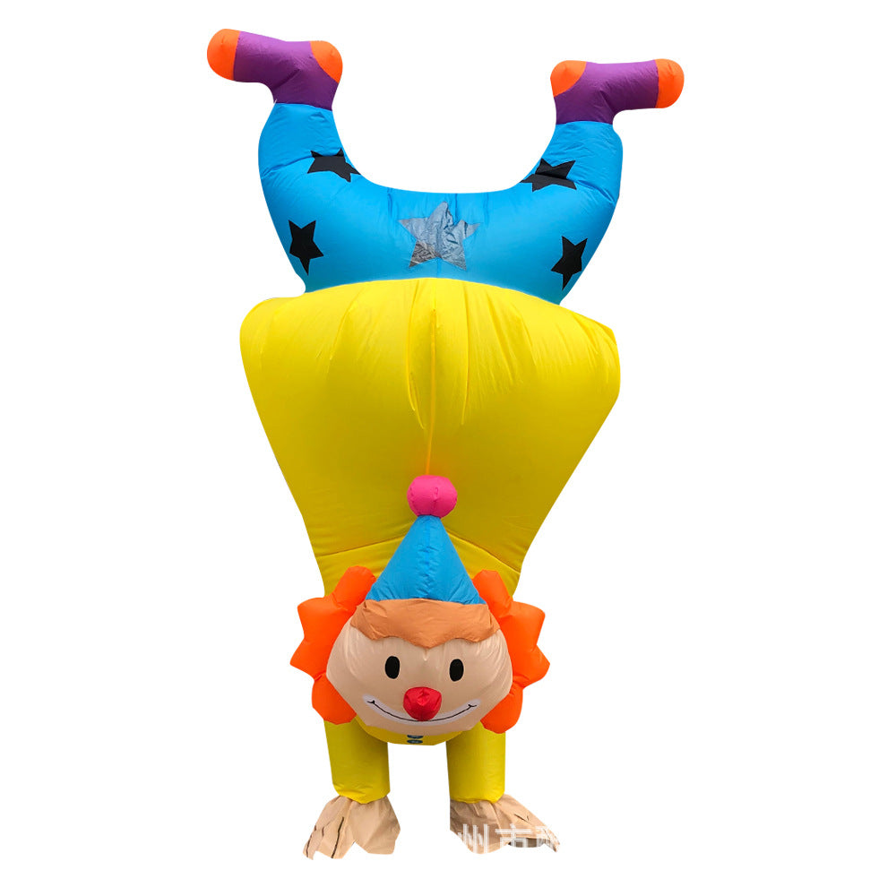 Aufblasbares Fettkostüm The Clown Kopfstand Kostüm Karneval Faschingkostüm