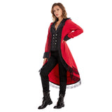 Halloween Damen victorianische Smoking-Jacke Frack Steampunk Jacke