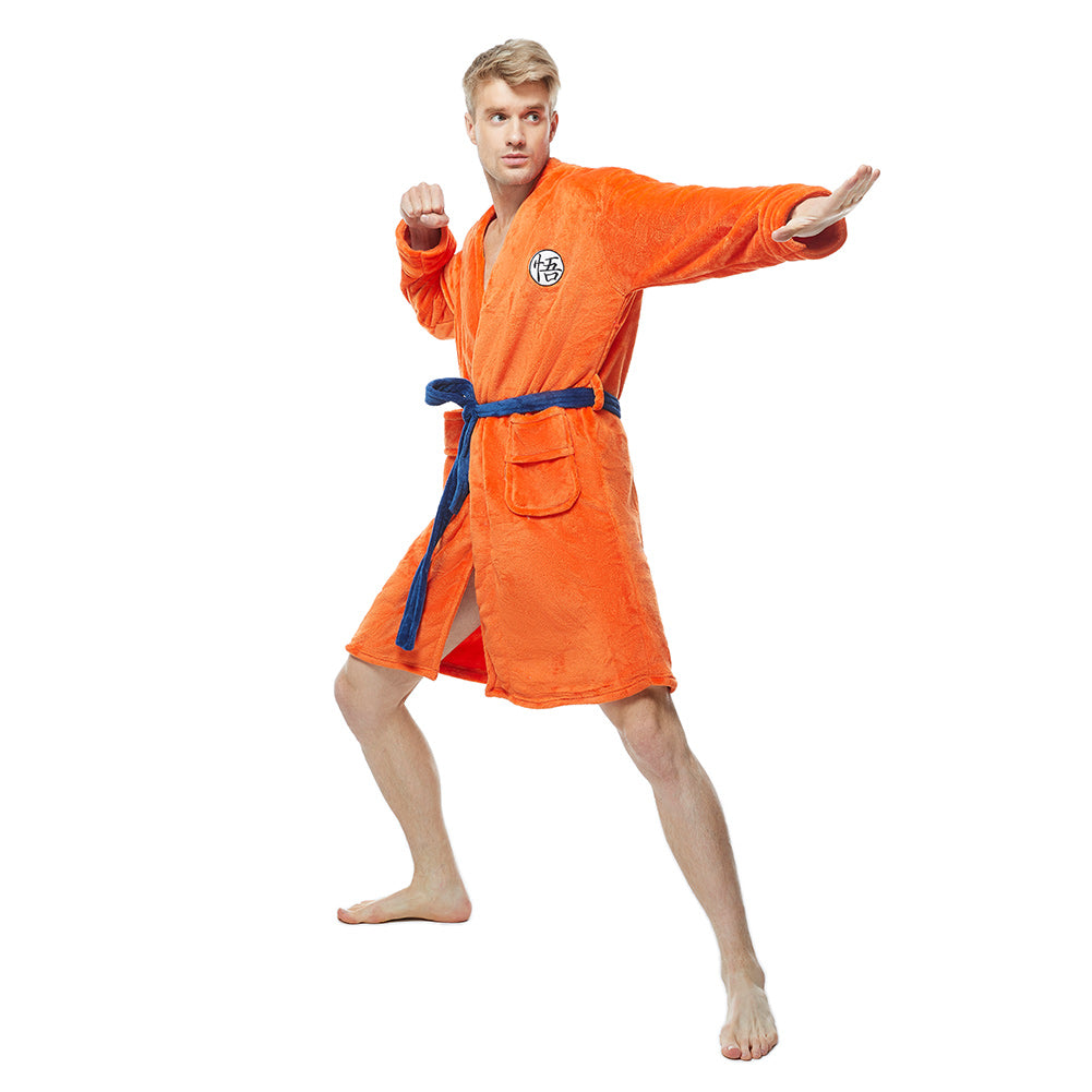 Bademantel Dragon Ball Cosplay Son Goku Kostüm Schlafanzug Plüsche Robe Mantel Erwachsene Pajamas