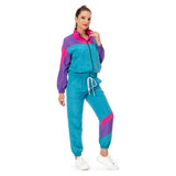 Damen Jogginganzug 80er Jahre Disco Kostüme Erwachsene Karneval Party Halloween Kostüm
