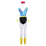 80er Jahre Disco Erwachsene Damen gedruckte Jumpsuit Jogginganzug Kostüm 6.tlg