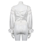 Mittelalterliche Bluse Piratenbluse Cosplay langarm Blouse Outfits Halloween Karneval Party Oberteil