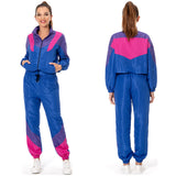Damen Jogginganzug 80er Jahre Disco Kostüme Erwachsene Karneval Party Halloween Kostüm