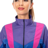 Damen Jogginganzug 80er Jahre Disco Kostüme Erwachsene Karneval Party Halloween Kostüm