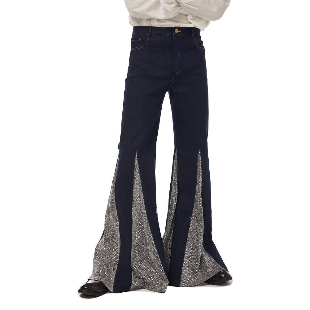 Herren 1970er Disco Retro Vintage Schlaghose Halloween Karneval Hosen