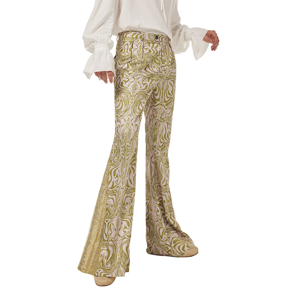 Herren 1970er Disco Retro Vintage Schlaghose Halloween Karneval Hosen