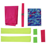 80er Jahre Erwachsene Damen gedruckte Jumpsuit Jogginganzug Kostüm 6.tlg rosa