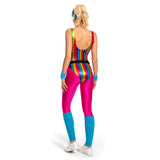 6Stück/Set 80er 90er Jahre Legging Cosplay Kostüm Damen Sportbekleidung Stirnband Outfits Halloween Karneval Anzug