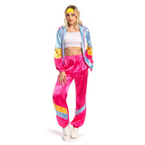 Damen 80s Cosplay Kostüm Sportbekleidung Jacke Hose Stirnband Outfits Halloween Karnevalskostüm Outfits 80er Jahre Kostüm