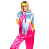 Damen 80s Cosplay Kostüm Sportbekleidung Jacke Hose Stirnband Outfits Halloween Karnevalskostüm Outfits 80er Jahre Kostüm